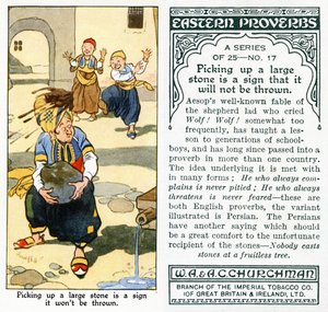 「大きな石を拾うことはそれが投げられないという印です」、1931年（498218も参照）